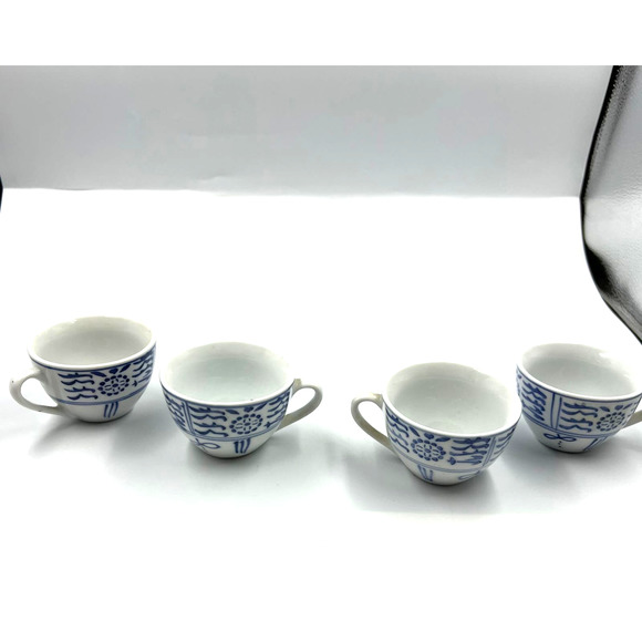 Vintage Set Coffee Tea Cups & Saucer Porcelain Made In China Authentic Asian Set - Picture 2 of 7